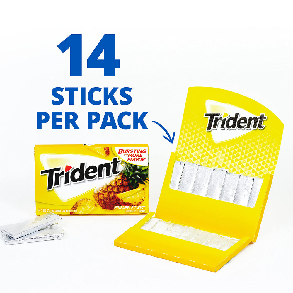 Trident Pineapple Twist gum uses xylitol as a sugar-free sweetener.