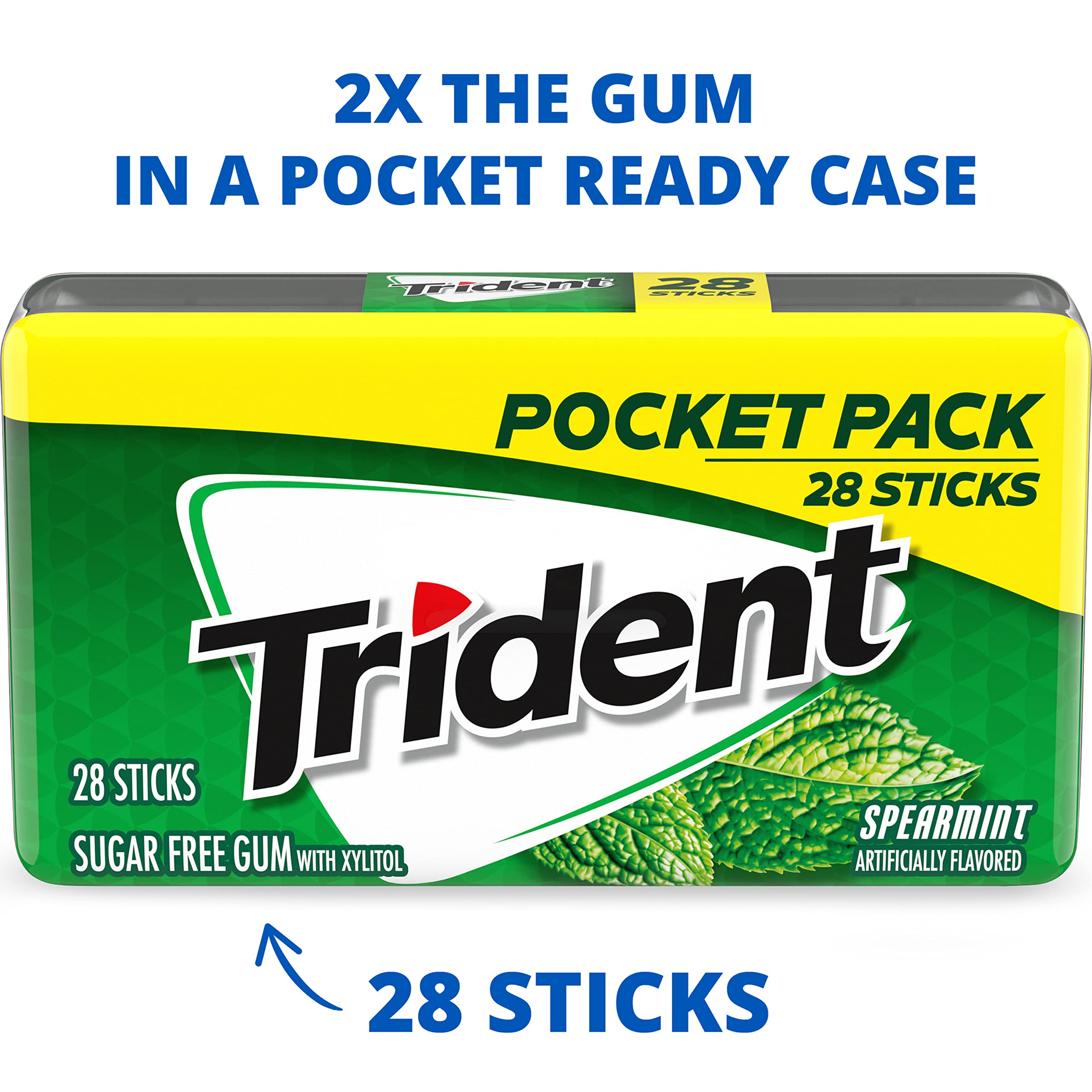 Trident Spearmint hard-case pocket pack keeps gum organized while traveling.