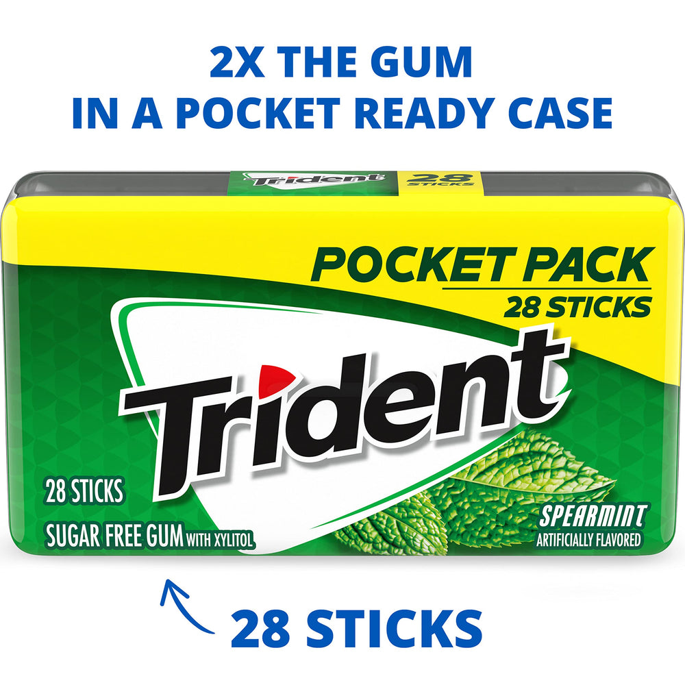 Trident Spearmint hard-case pocket pack keeps gum organized while traveling.