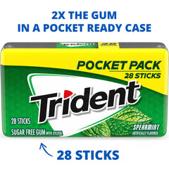 Trident Spearmint hard-case pocket pack keeps gum organized while traveling.