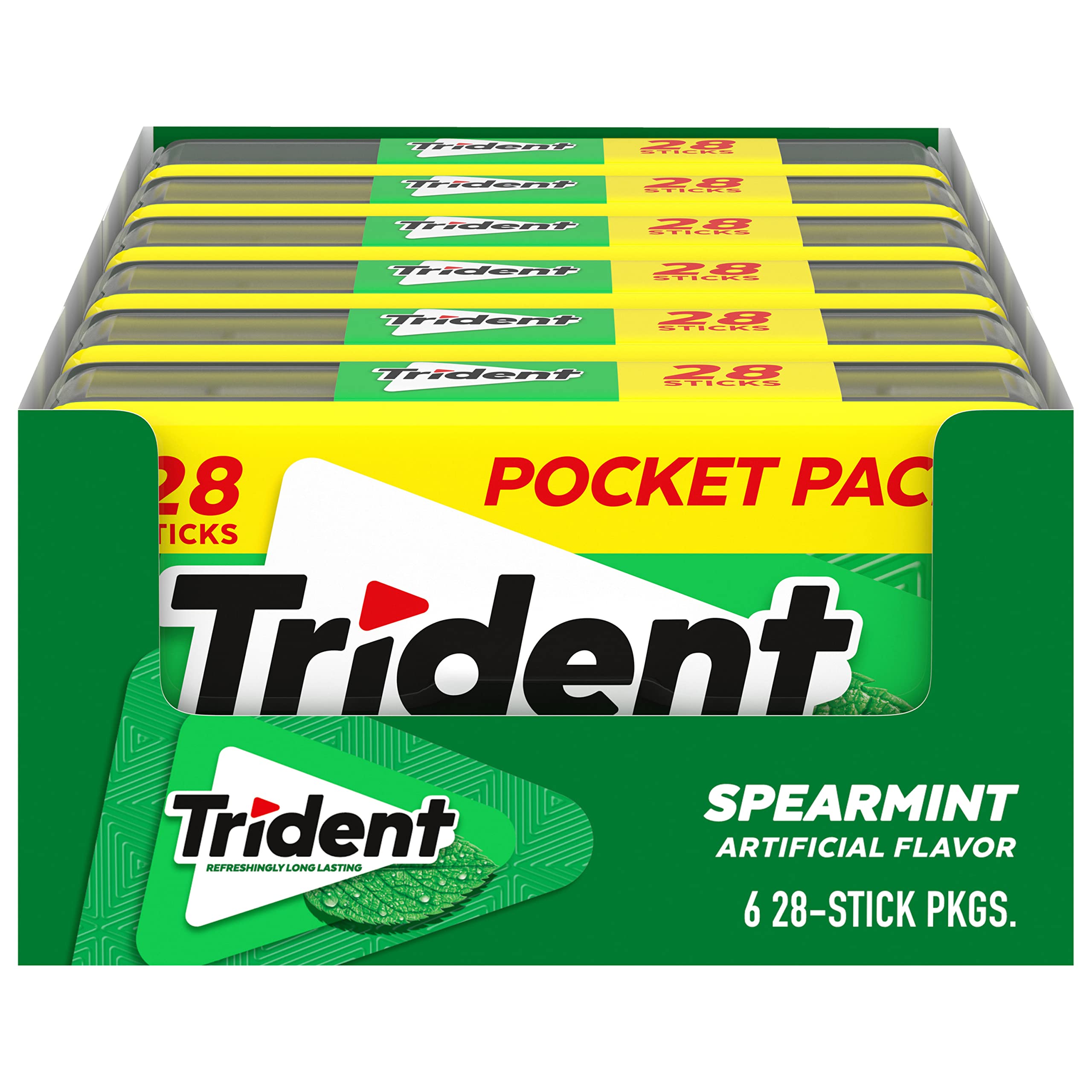 Trident Spearmint pocket pack case for on-the-go freshness.