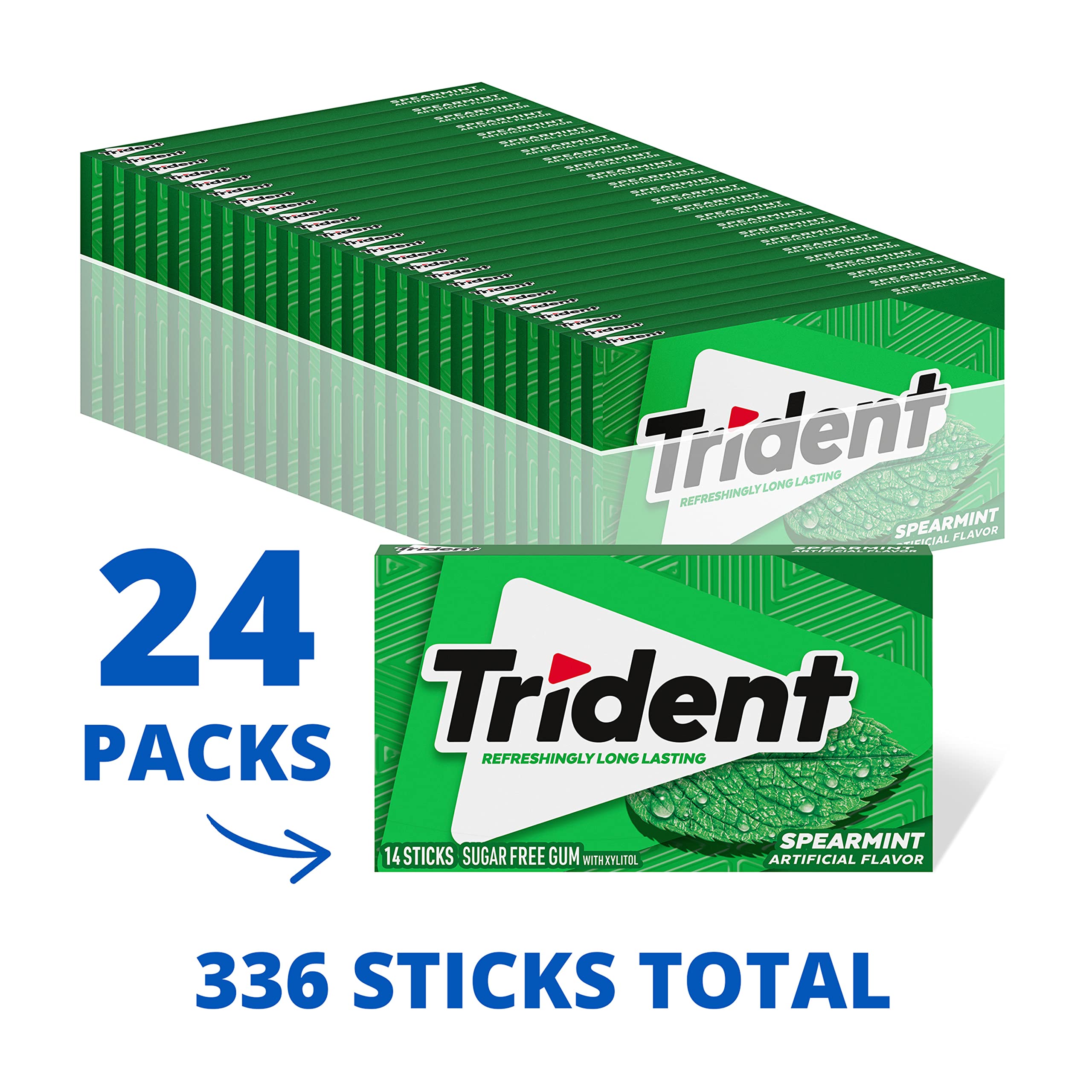 Trident Spearmint Sugar Free Gum bulk pack sealed for freshness.