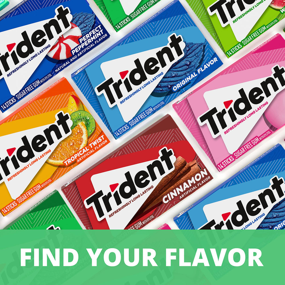Trident Spearmint Sugar Free Gum travel-ready pack fits a bag.