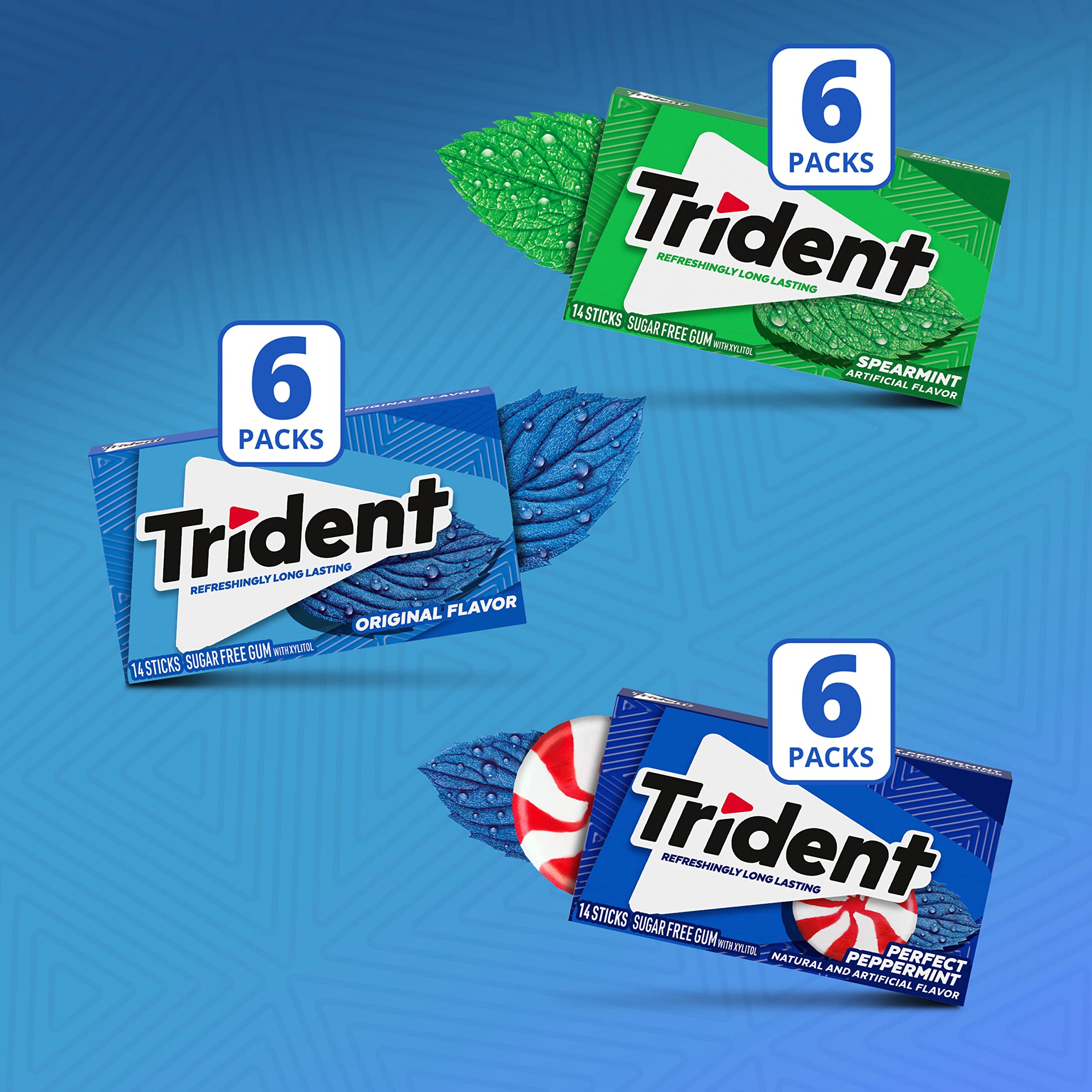 Trident sugar-free gum gift baskets featuring assorted flavors