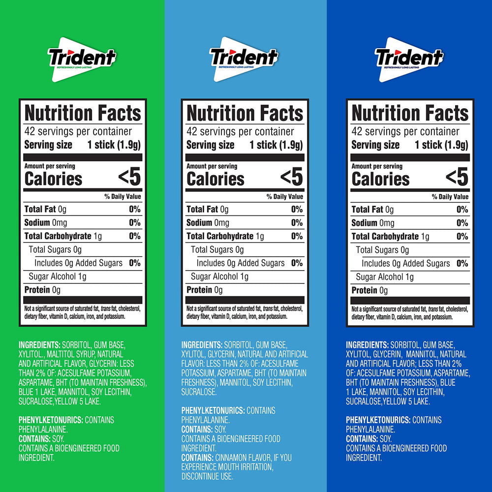 Trident sugar-free gum original flavor pack preserving mouth freshness