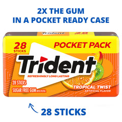 Trident Tropical Twist cool flavor close-up signals tropical refreshment.