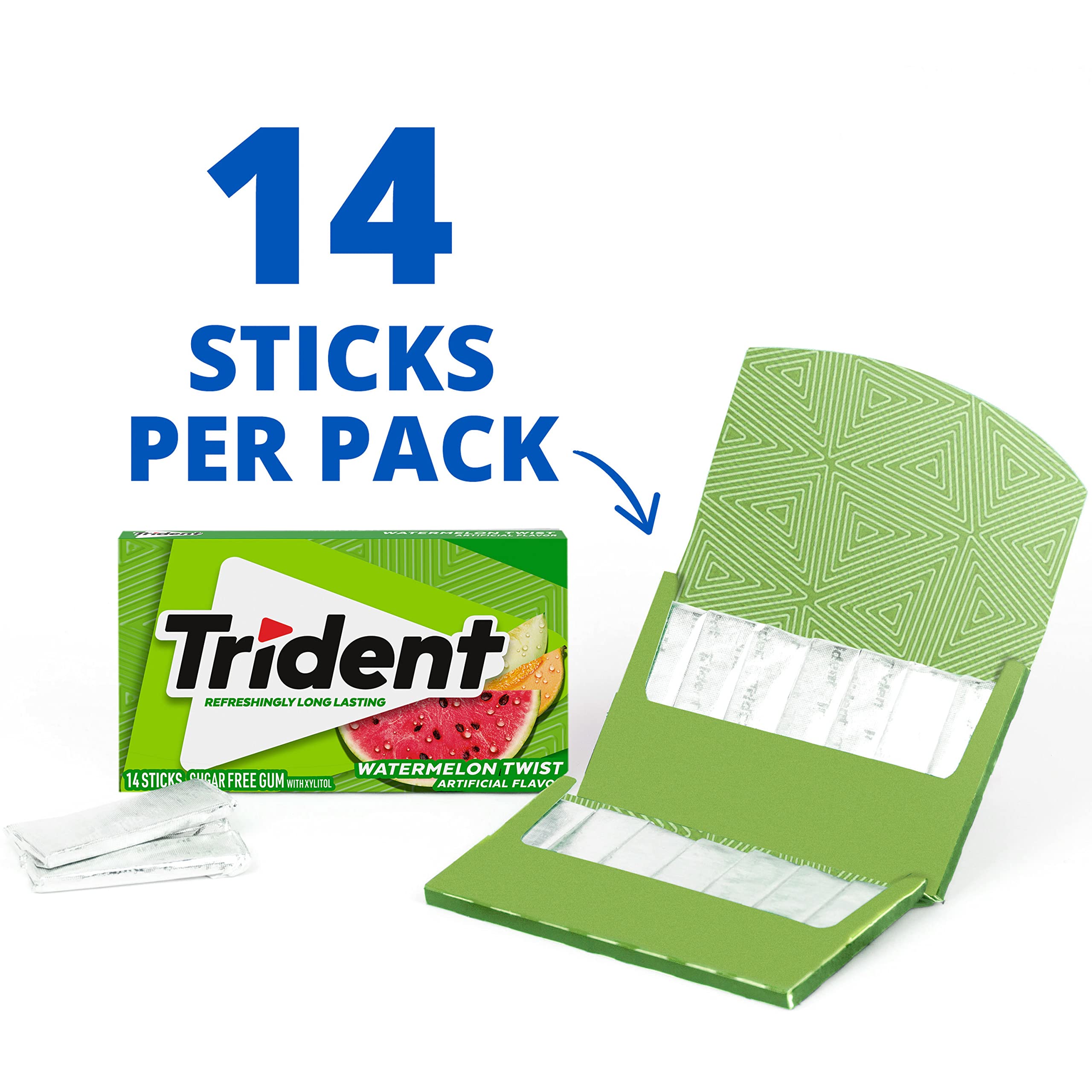 Trident Tropical Twist gum in hand for a fast pick-me-up