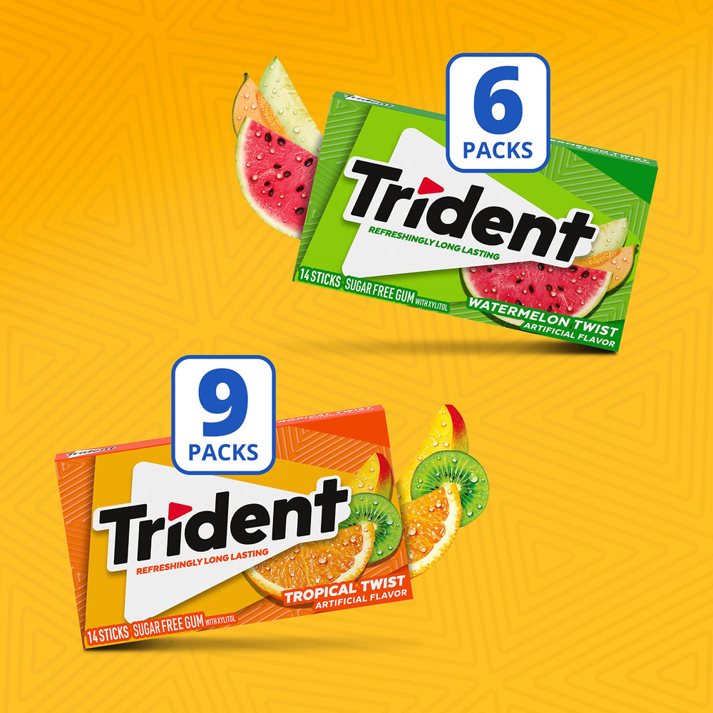 Trident Tropical Twist individual pieces close-up for a quick refresh