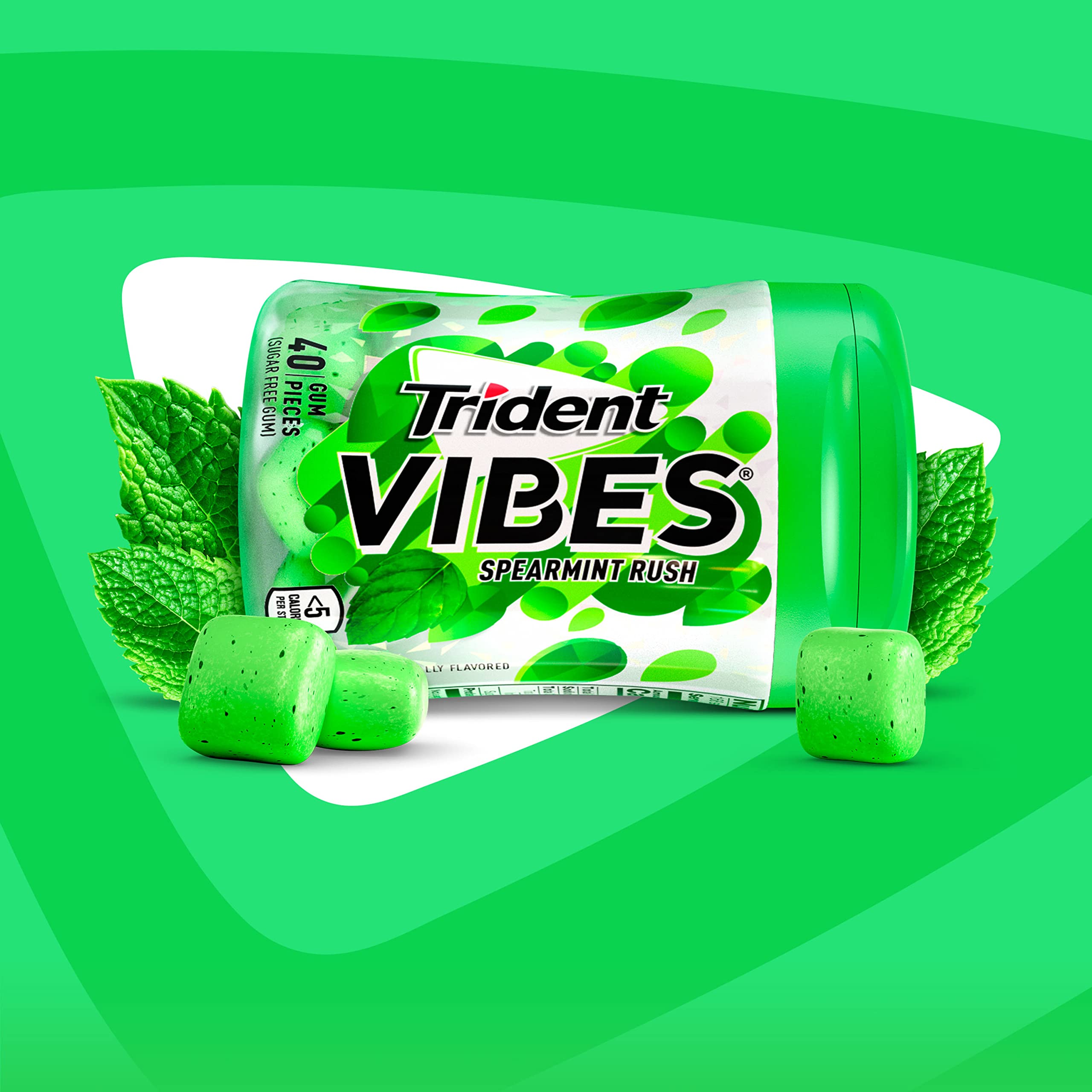 Trident Vibes Spearmint Rush gum collection layout showcases 160 pieces.