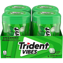 Trident Vibes Spearmint Rush bottle front for quick, fresh breath on the go.