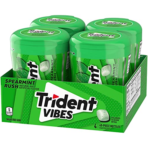 Trident Vibes Spearmint Rush bottle cap detail highlighting security and freshness.