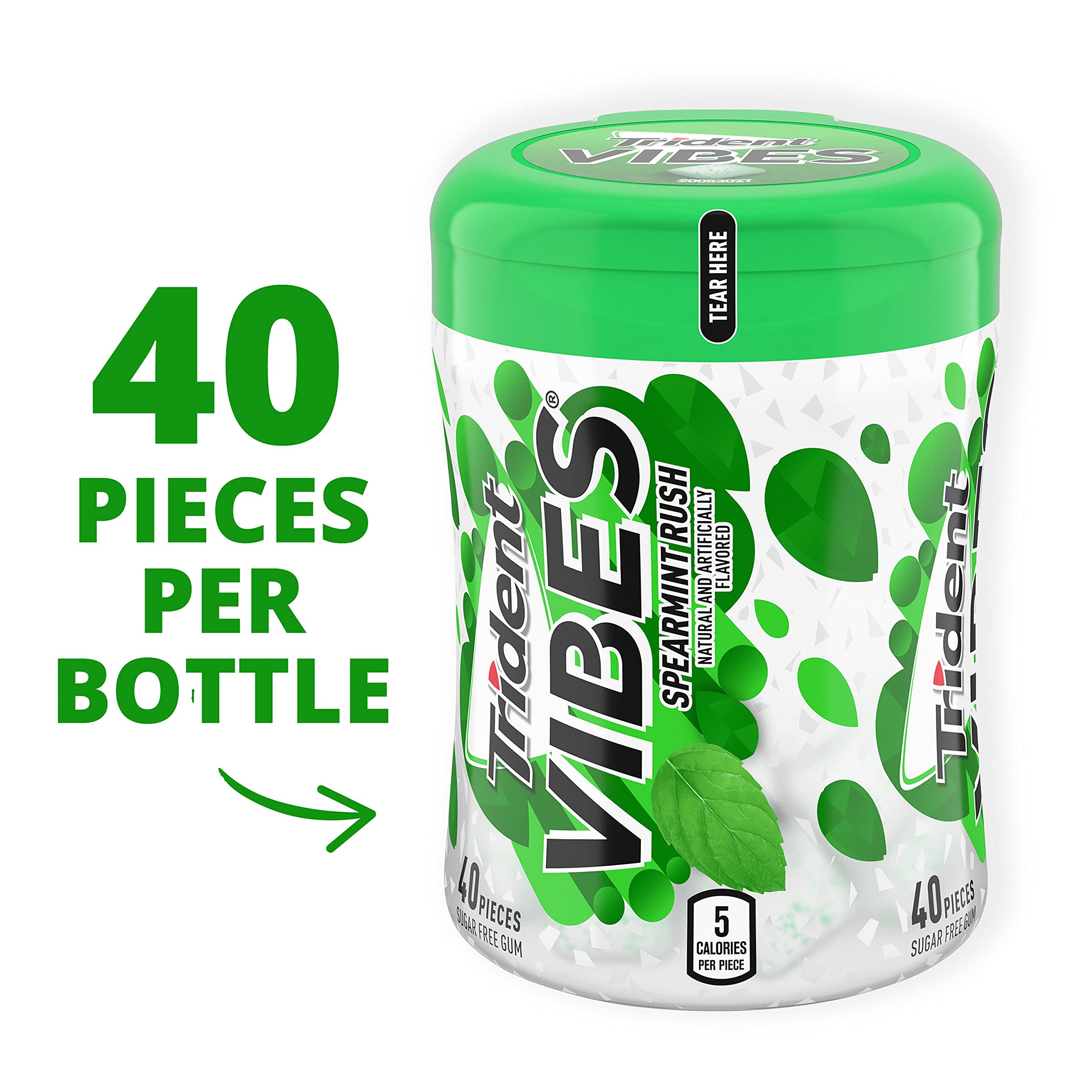 Gum shell with crystal coating highlighting bold spearmint flavor.