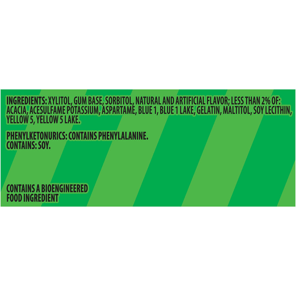 Trident Vibes Spearmint Rush square gum piece with crunchy shell.