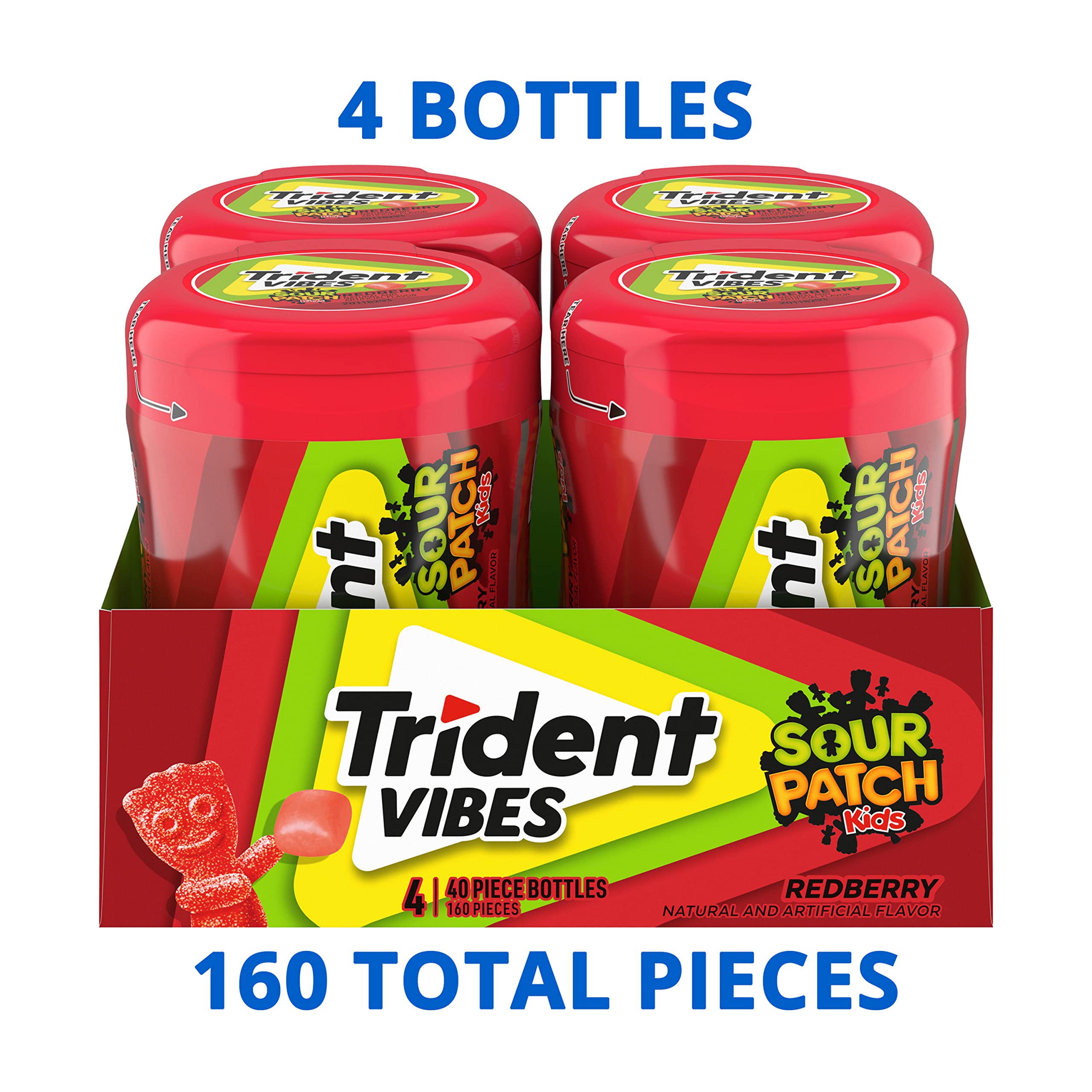 Trident Vibes sugar-free tag highlighting 5 calories per piece.