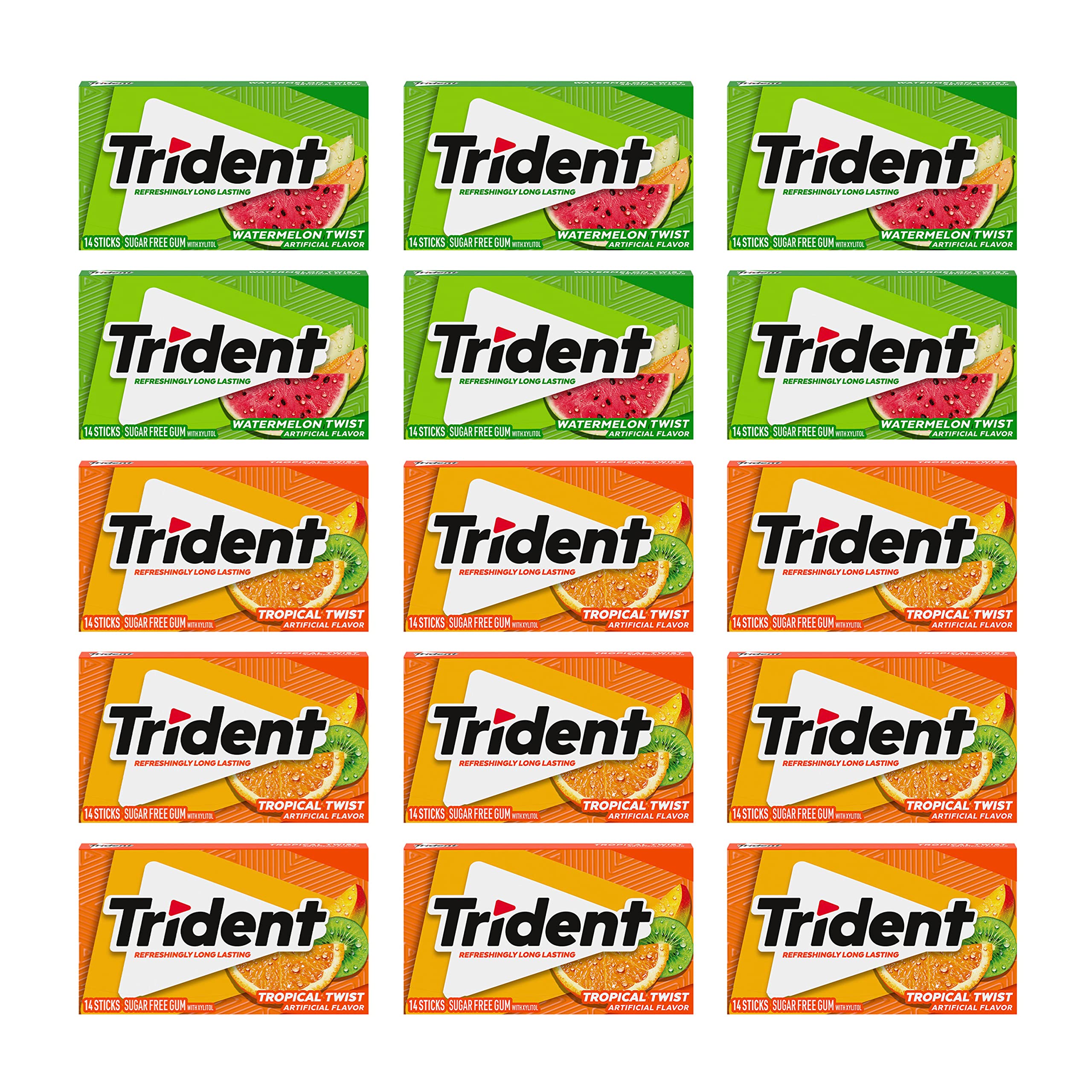 Trident Watermelon Twist bulk front for on-the-go freshness