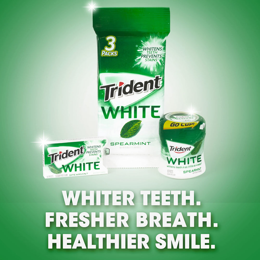 Trident White Spearmint gum on-the-go carry in bag.
