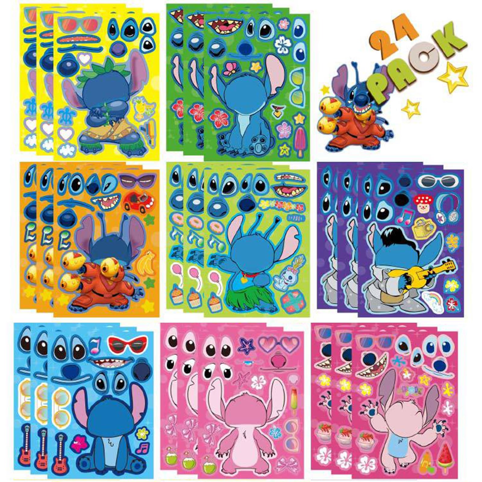 Trifoot 24-sheets cute stickers designs for versatile art projects.