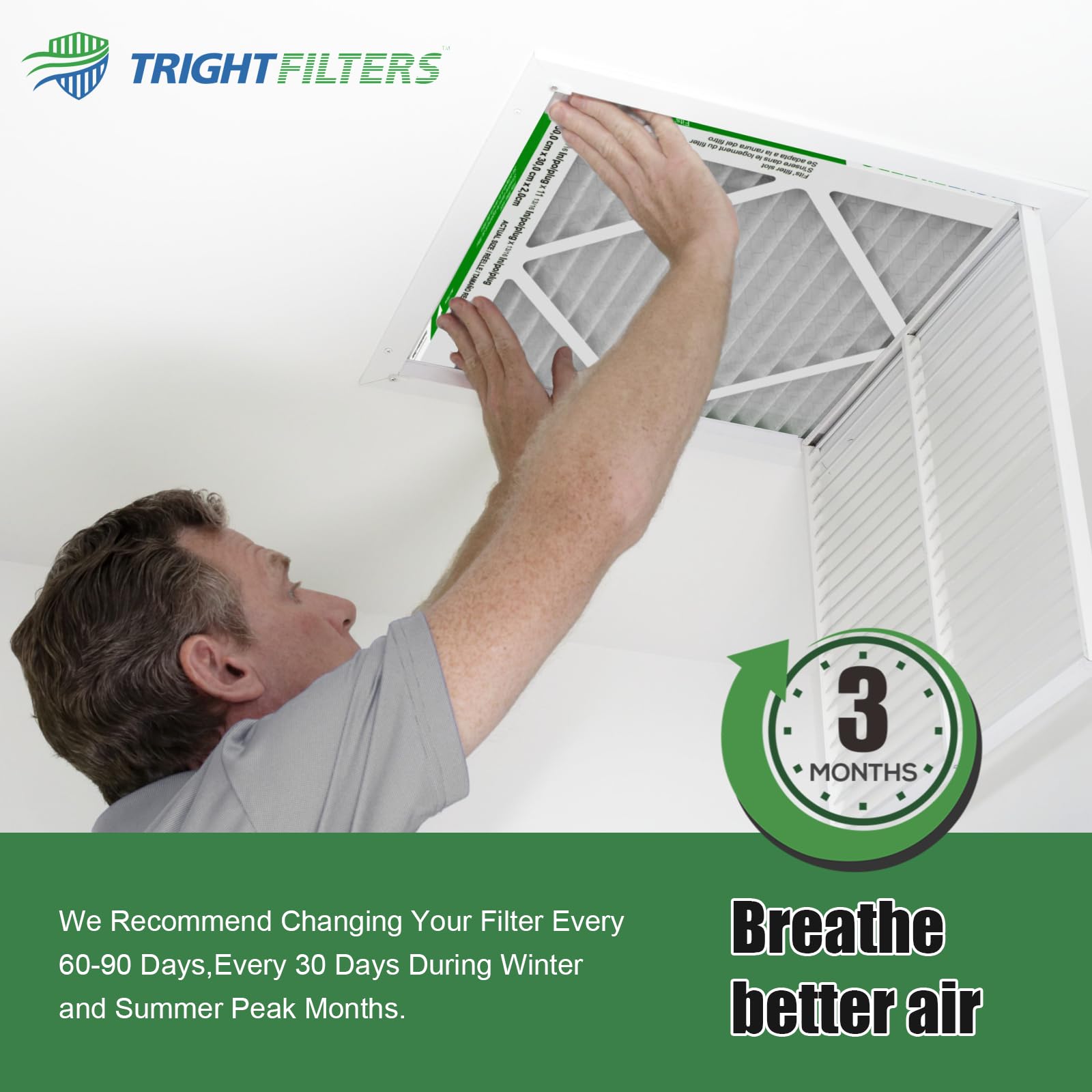 TRIGHTFILTERS easy install slide-in replacement process for 16x20 filter