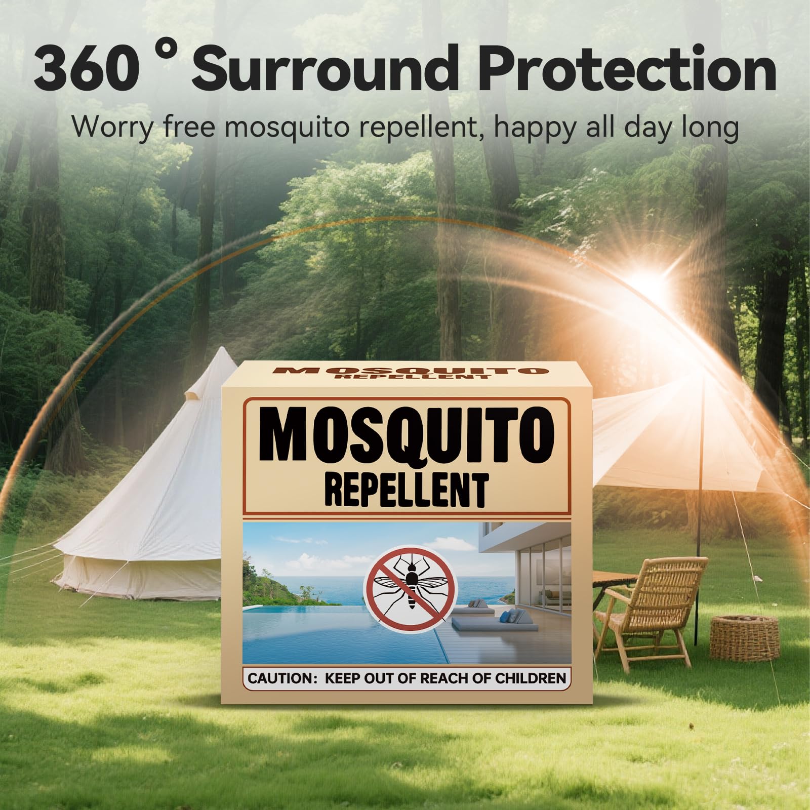TrioVueLy patio scene illustrating outdoor mosquito protection.