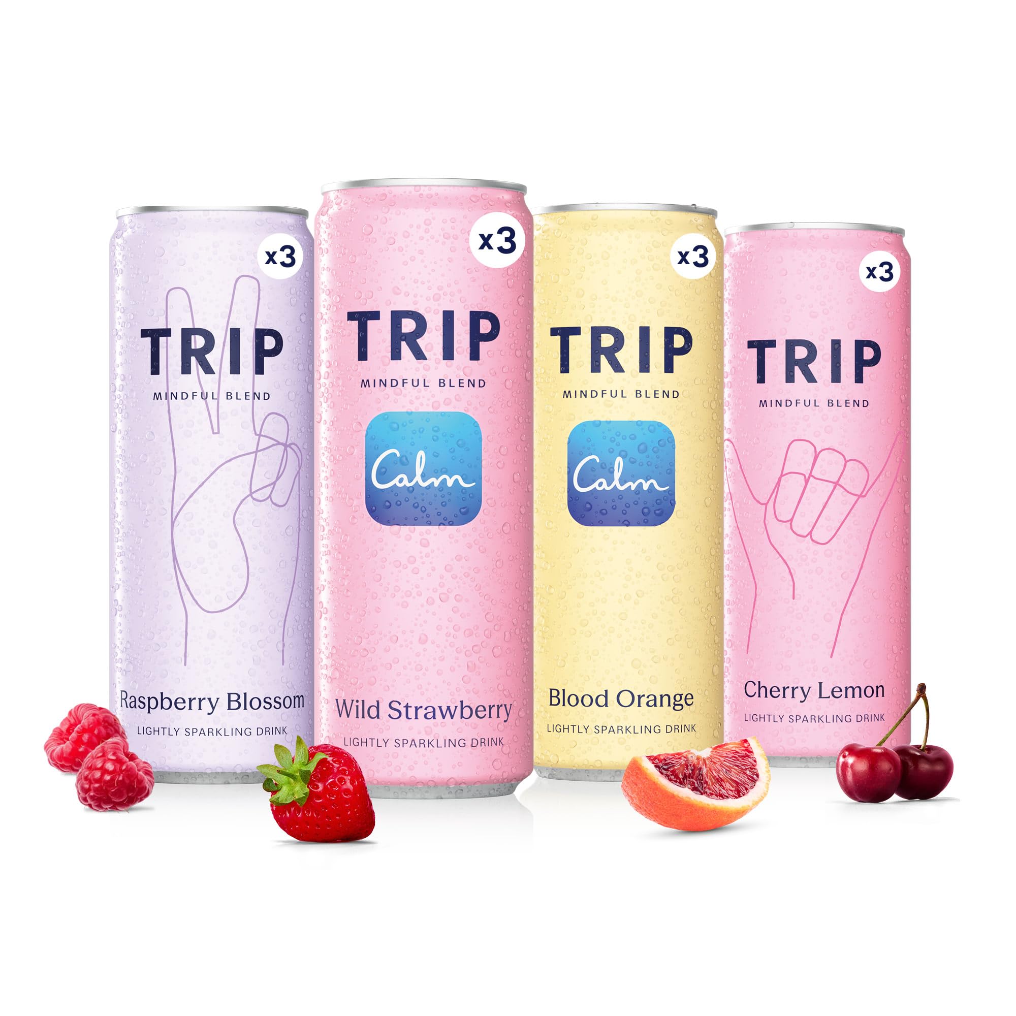 TRIP Lightly Sparkling Seltzer can showing citrus berry flavor for a refreshing moment