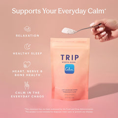 TRIP magnesium powder scoop measuring a single serving for easy use.