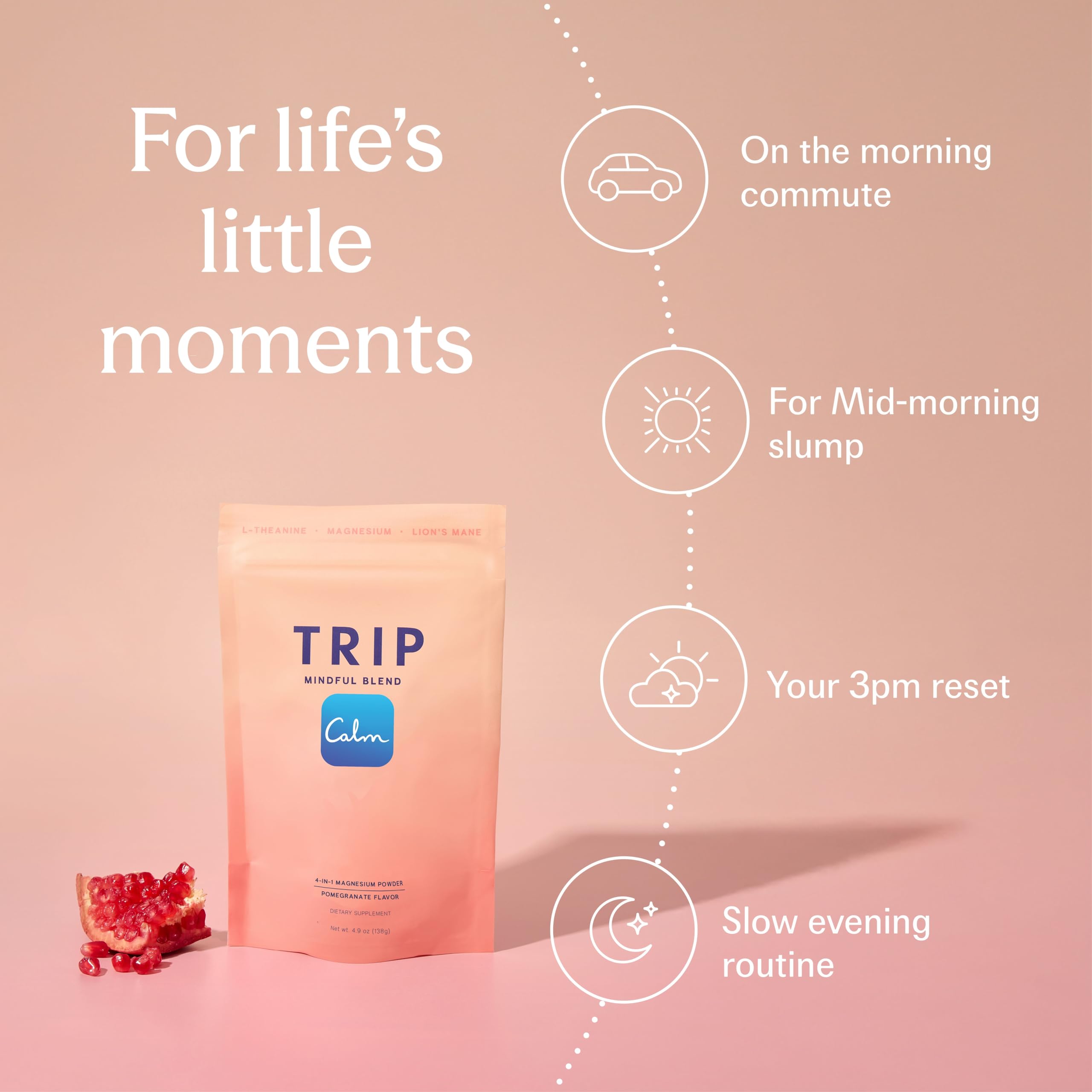 TRIP magnesium powder with shake bottle for on-the-go use.