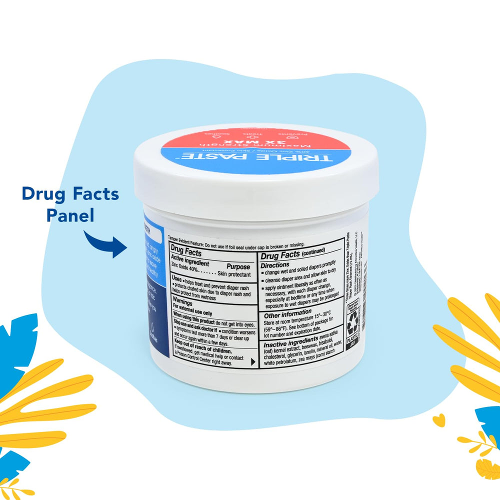 Pediatrician-recommended Triple Paste 3X Max supports calm skin between changes.