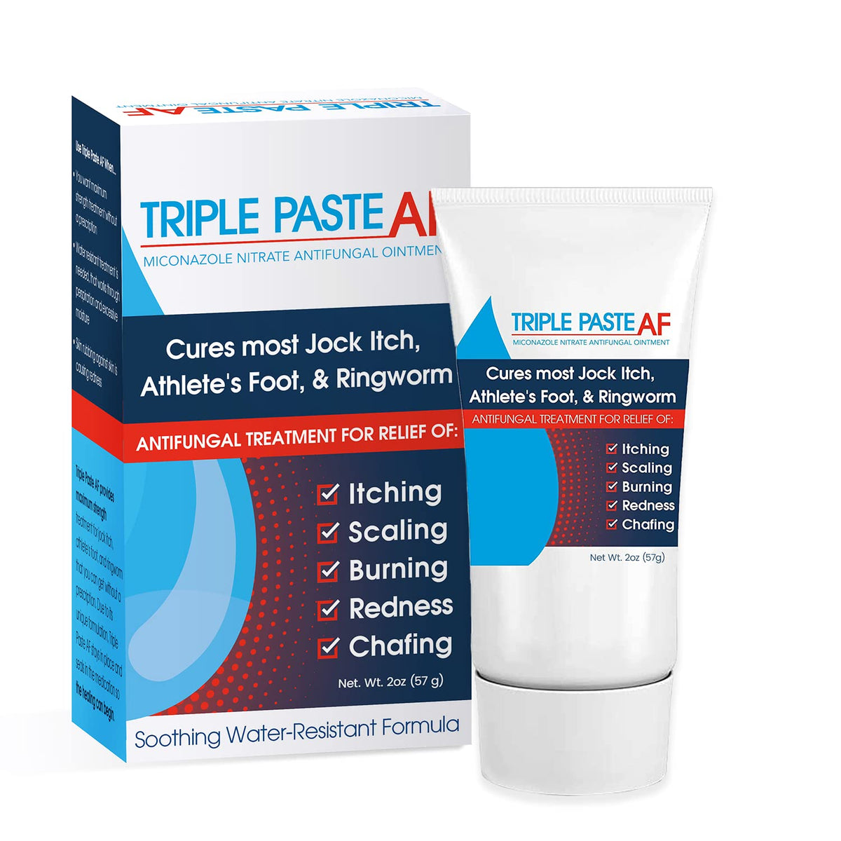 Triple Paste AF ointment tube for compact, on‑the‑go antifungal relief