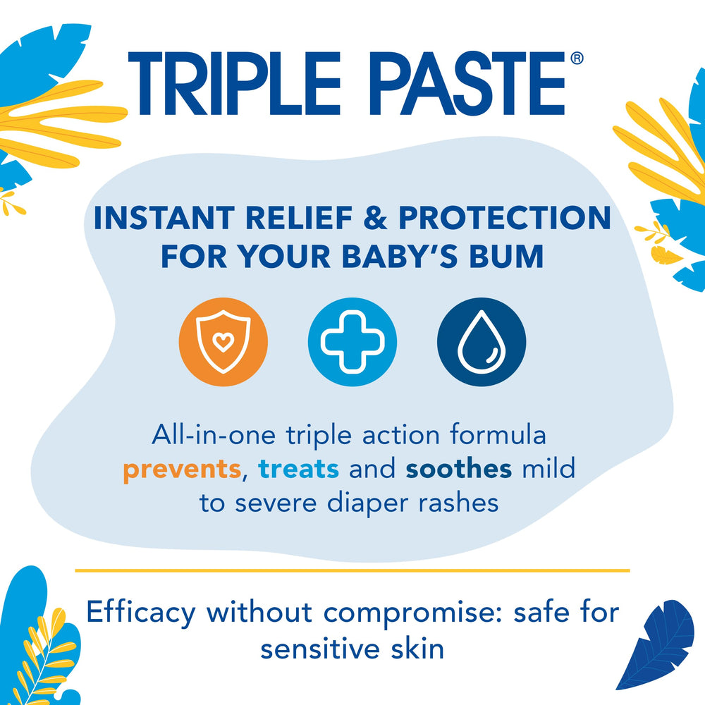 Baby bum comfort during diaper changes with Triple Paste