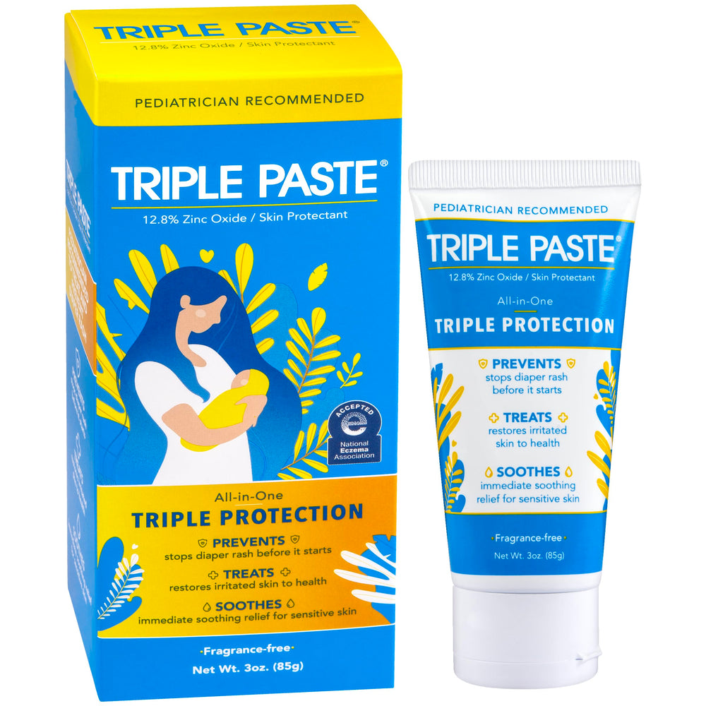 Triple Paste diaper rash cream tube ready for quick relief on the go.