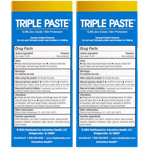 Triple Paste zinc oxide barrier-cream application on baby skin soothes irritation