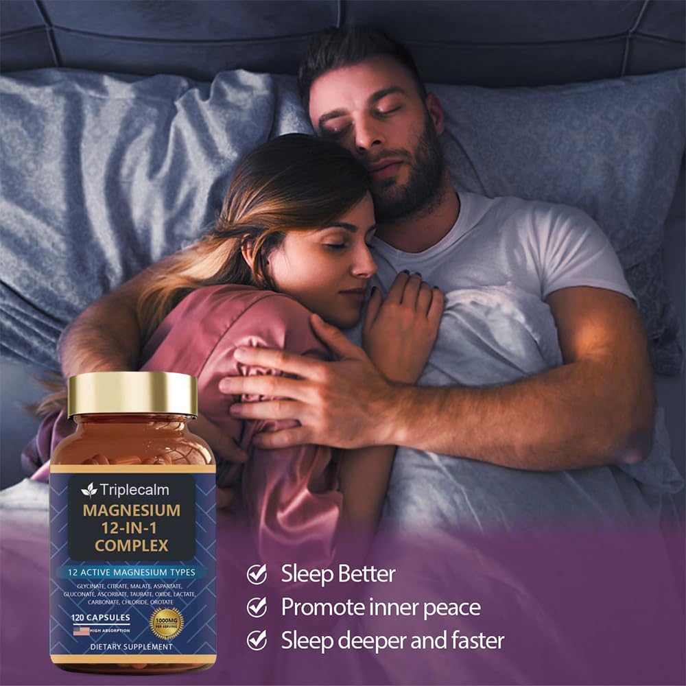 Triplecalm Magnesium 12in1 ingredients close-up showing diverse forms.
