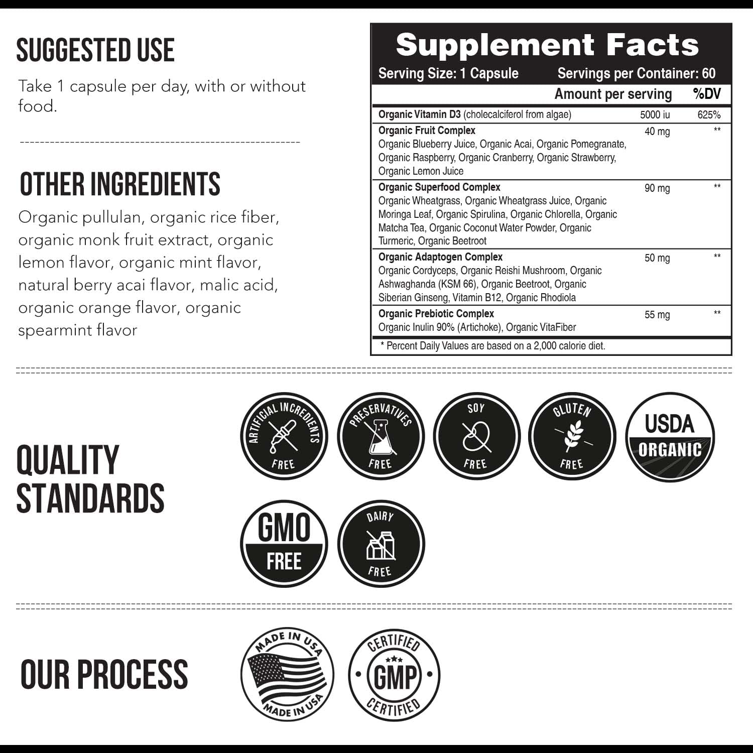 Gluten-free, soy-free, GMO-free D3 capsules by Triquetra Health.