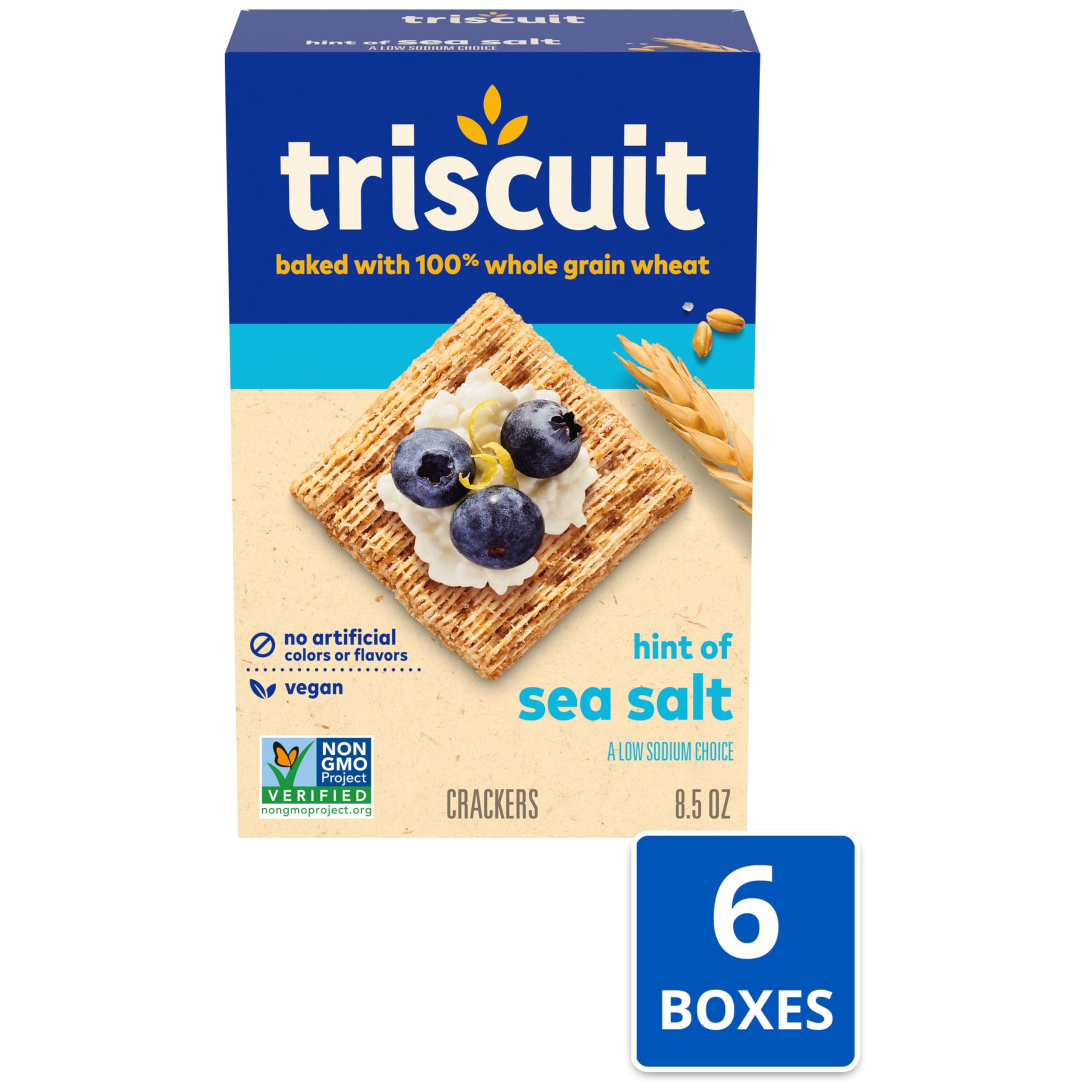 Triscuit Hint of Sea Salt crackers with dips and hummus