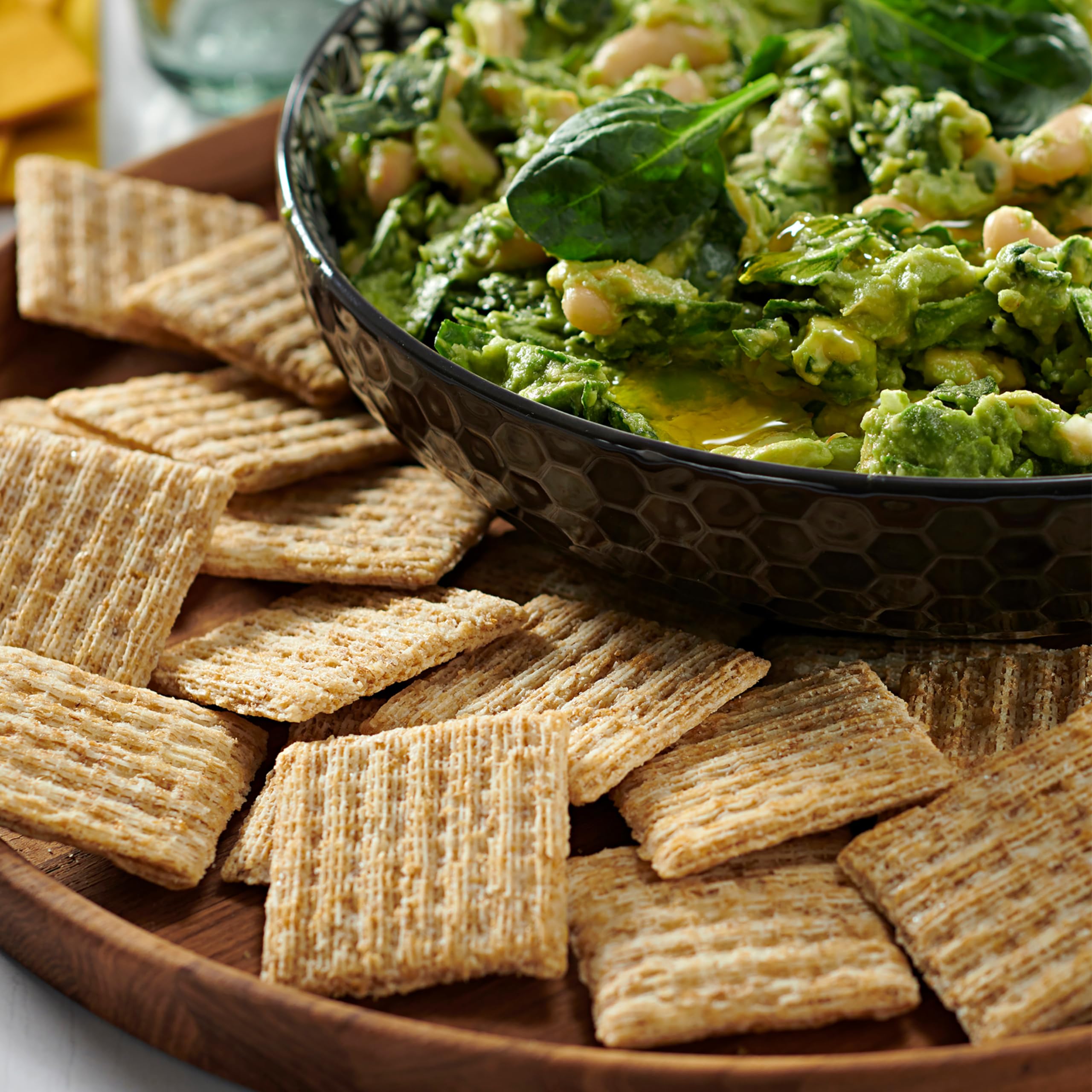 Triscuit Hint of Sea Salt whole grain ingredients close-up