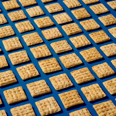 Triscuit Minis Original woven texture close-up showing crunch.