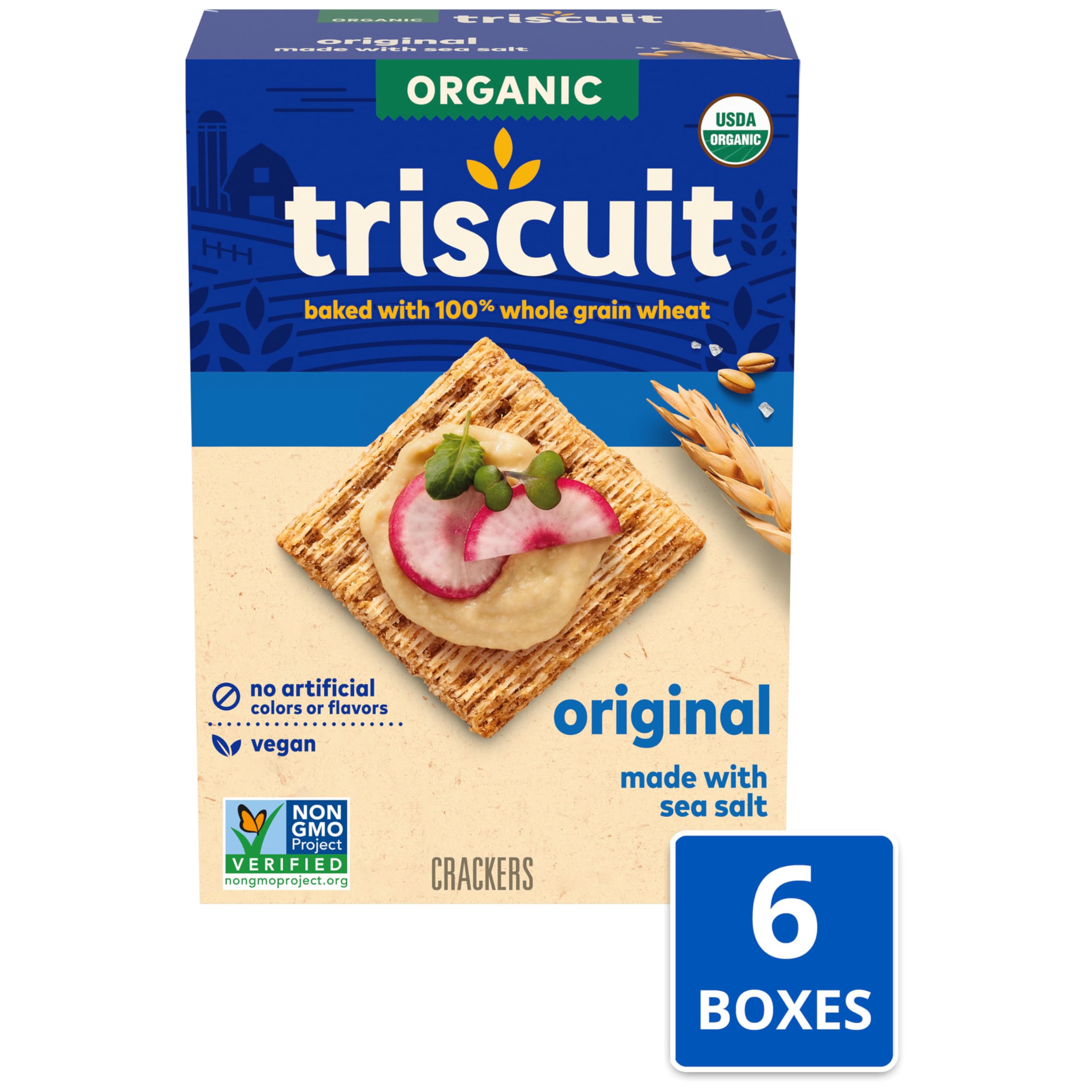 Triscuit Organic Original crackers with dips for entertaining