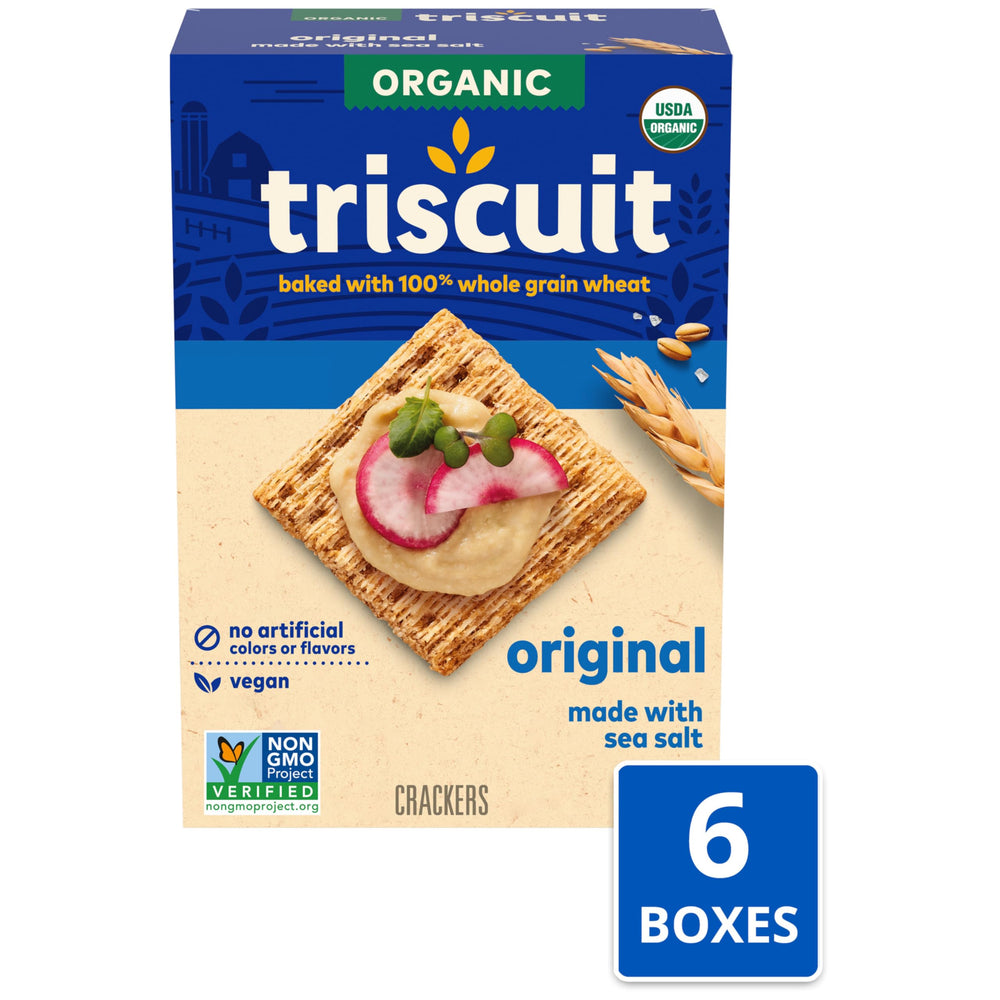Triscuit Organic Original crackers with dips for entertaining