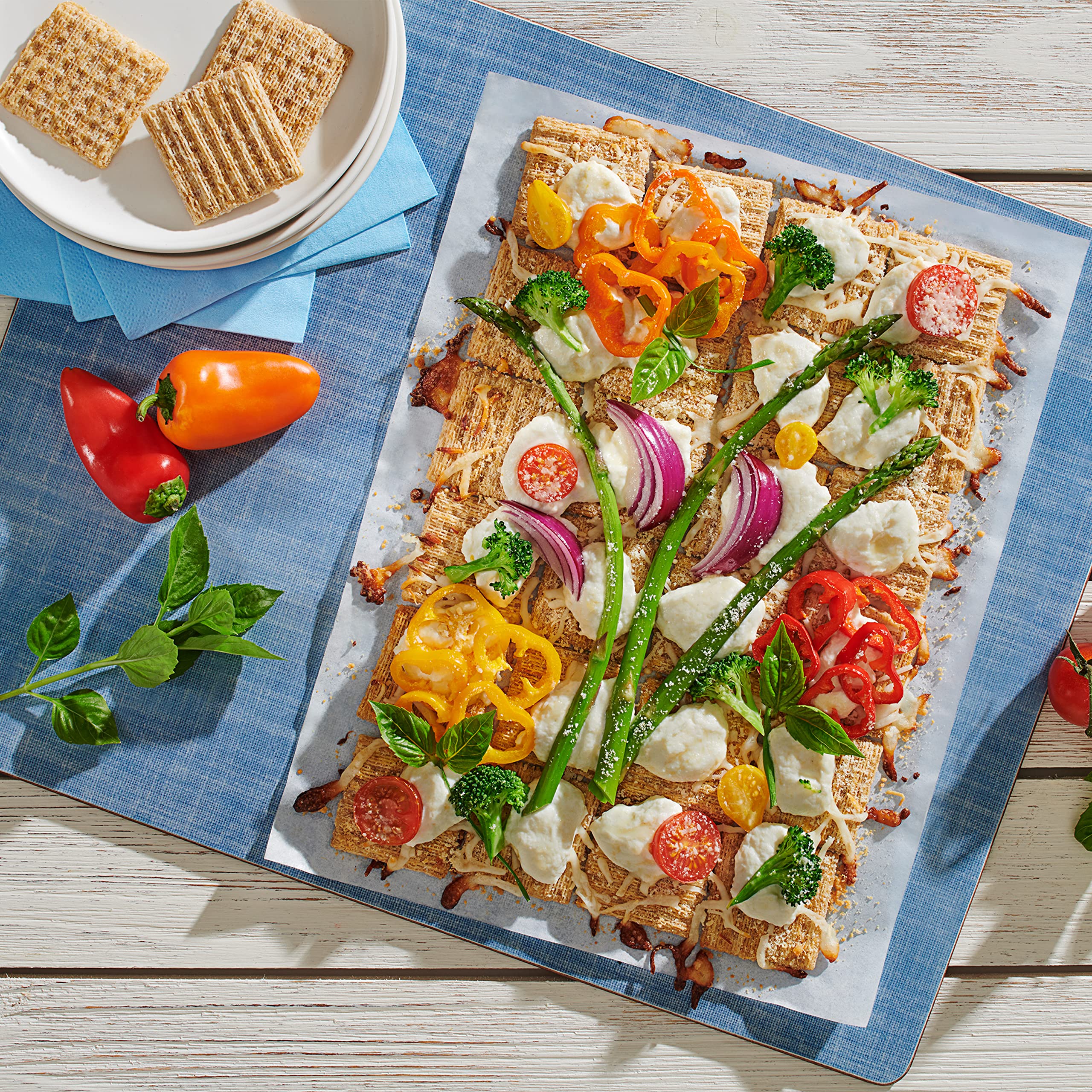Triscuit Organic Original vegan snacks assembled for a board