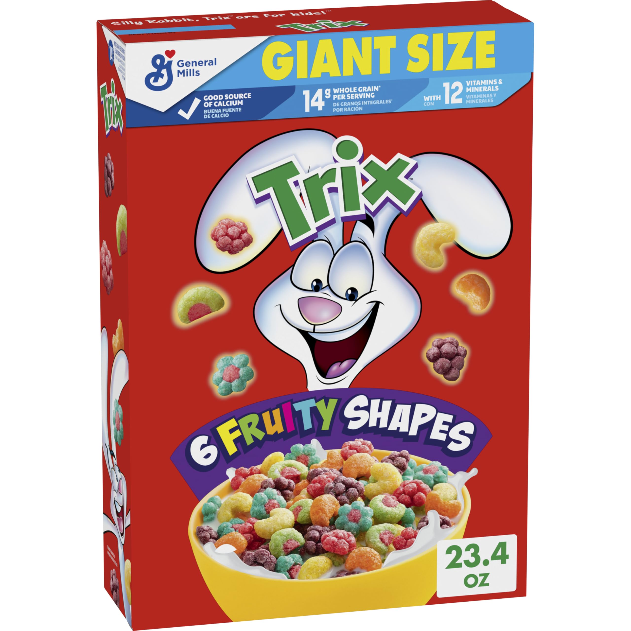 Trix giant-size breakfast cereal box for family mornings.