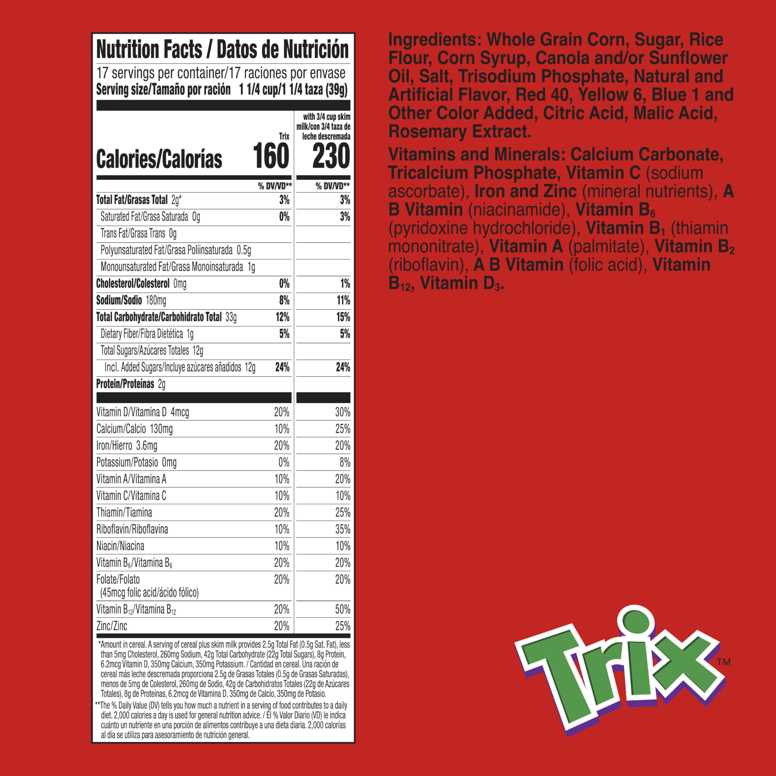 Trix fruity shapes cereal puffs deliver playful flavor for kids.