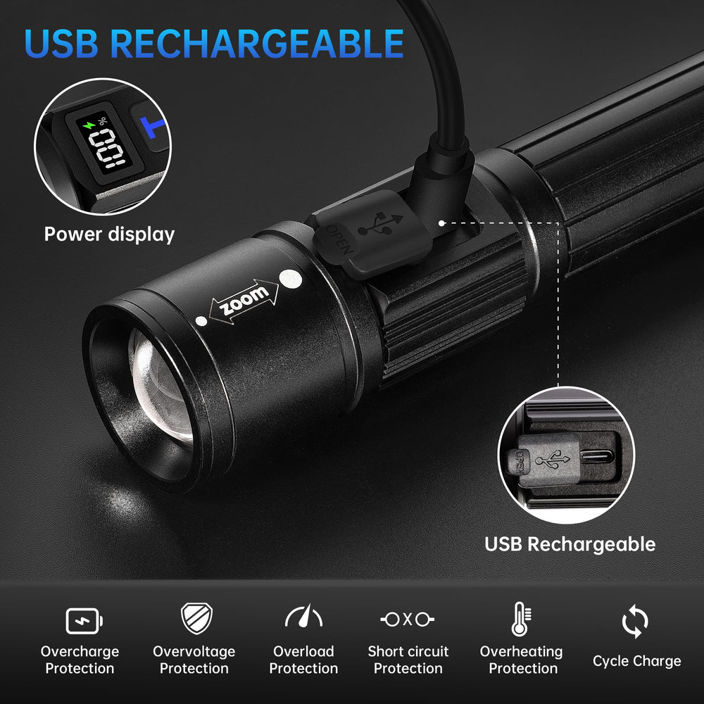 TrixHub zoomable head flashlight focuses light for long-distance viewing.