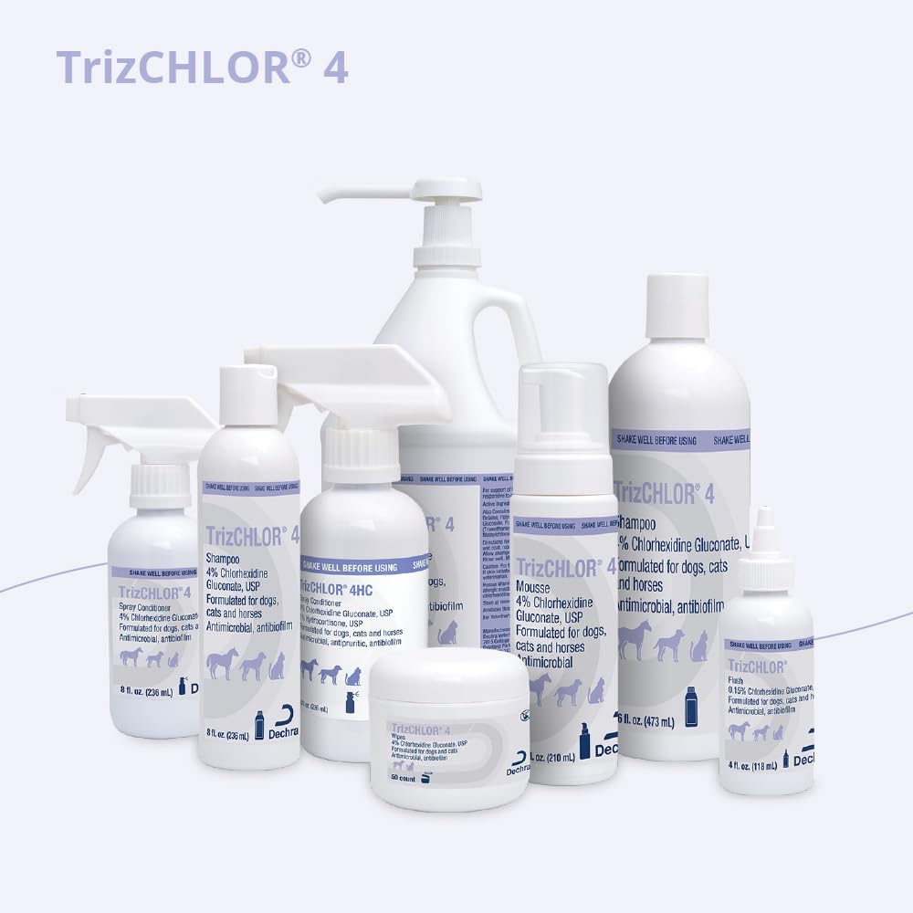TrizCHLOR 4 shampoo used in horse grooming and coat cleansing