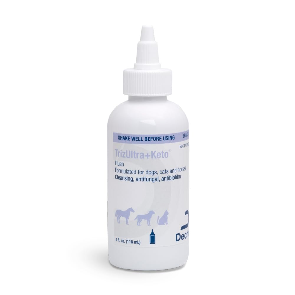 TrizULTRA + Keto flush bottle closeup for easy at-home ear cleansing.