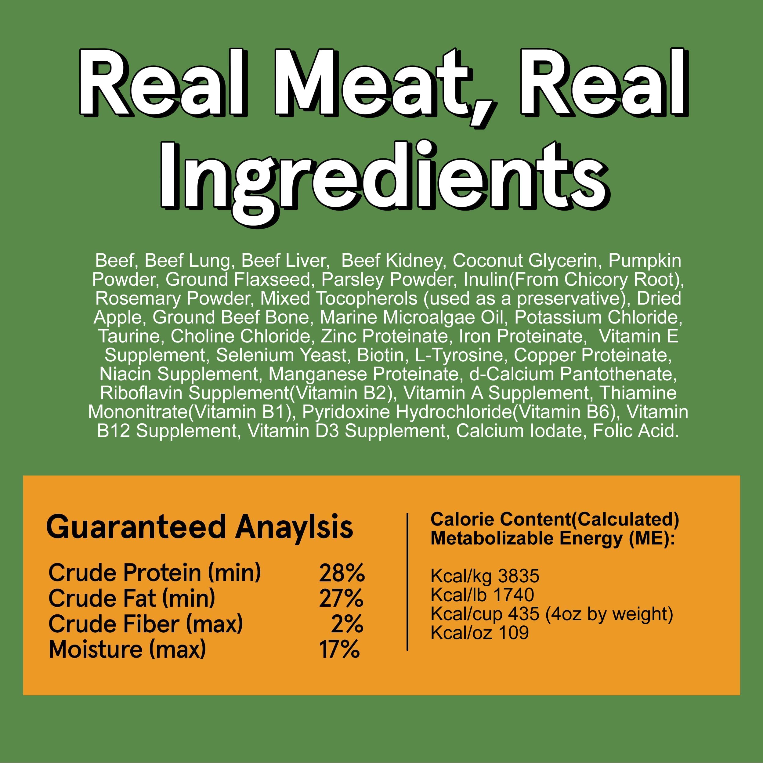 TRMC packaging highlighting grain-free formula and real beef
