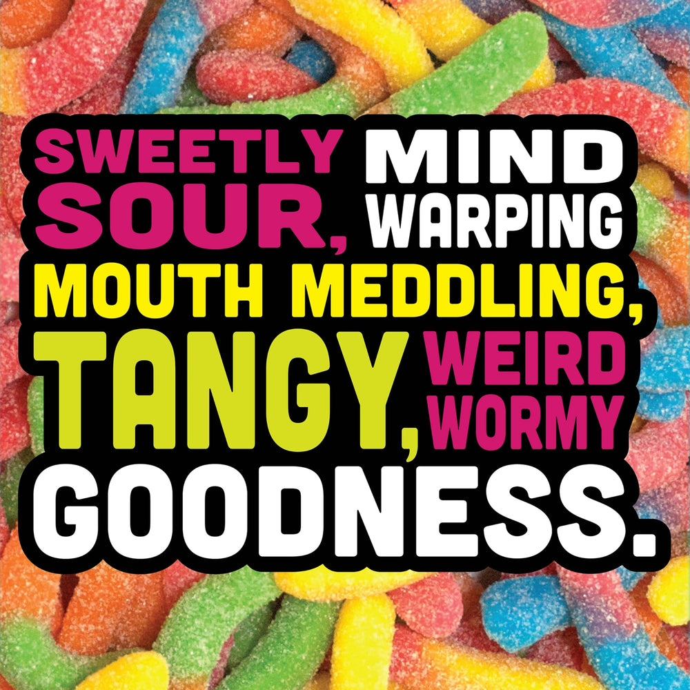 Trolli Mini Sour Brite Crawlers orange-lime flavors on display
