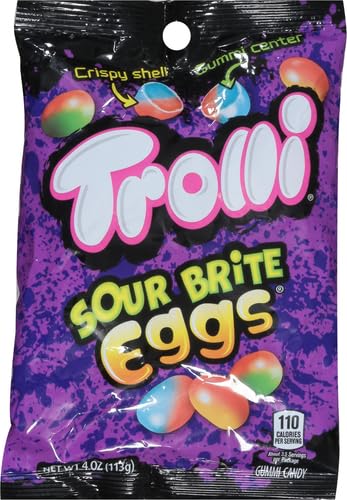 Colorful Trolli Sour Brite Eggs in a mix of shades and flavors.