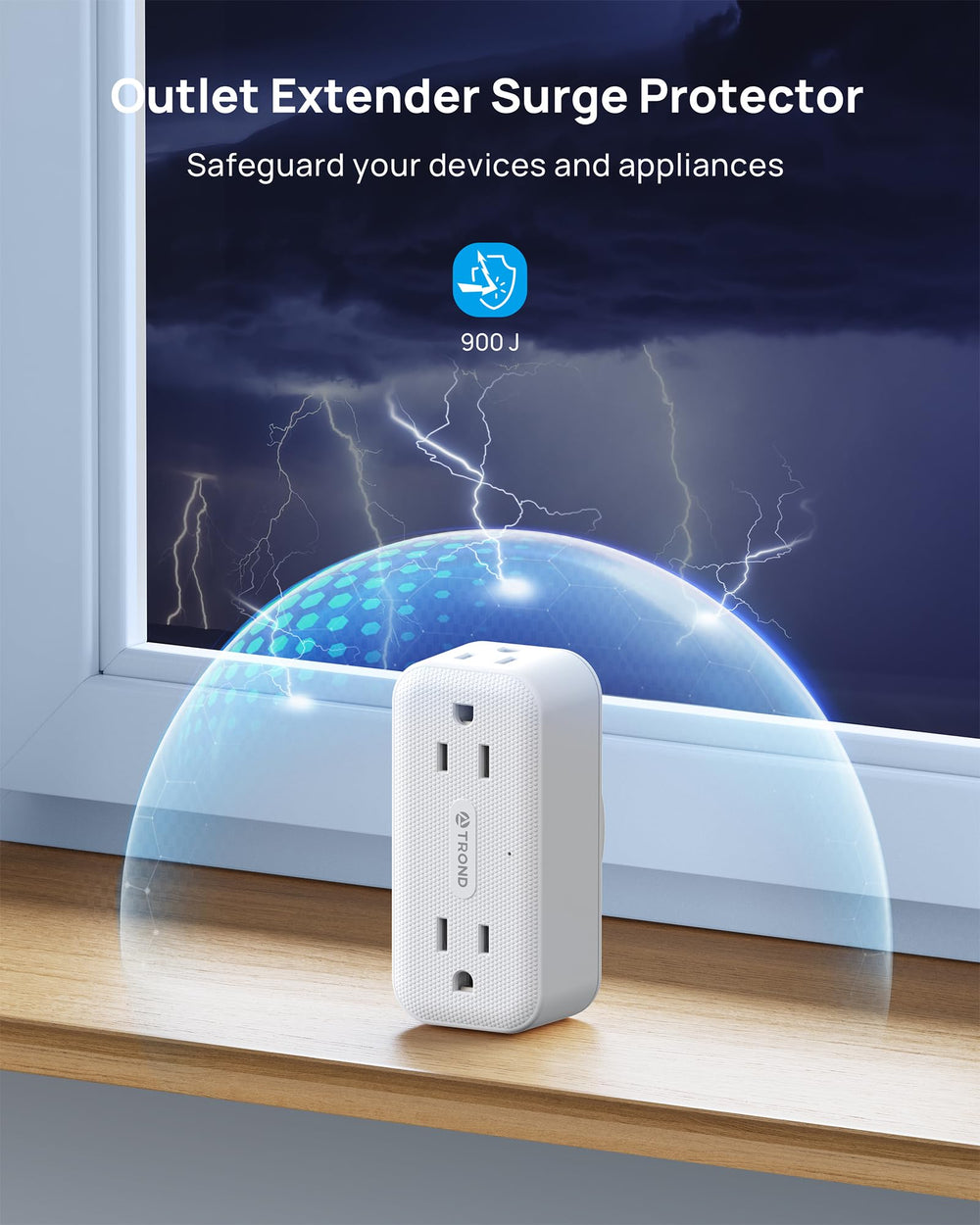 TROND 900J surge protection guards devices from power spikes