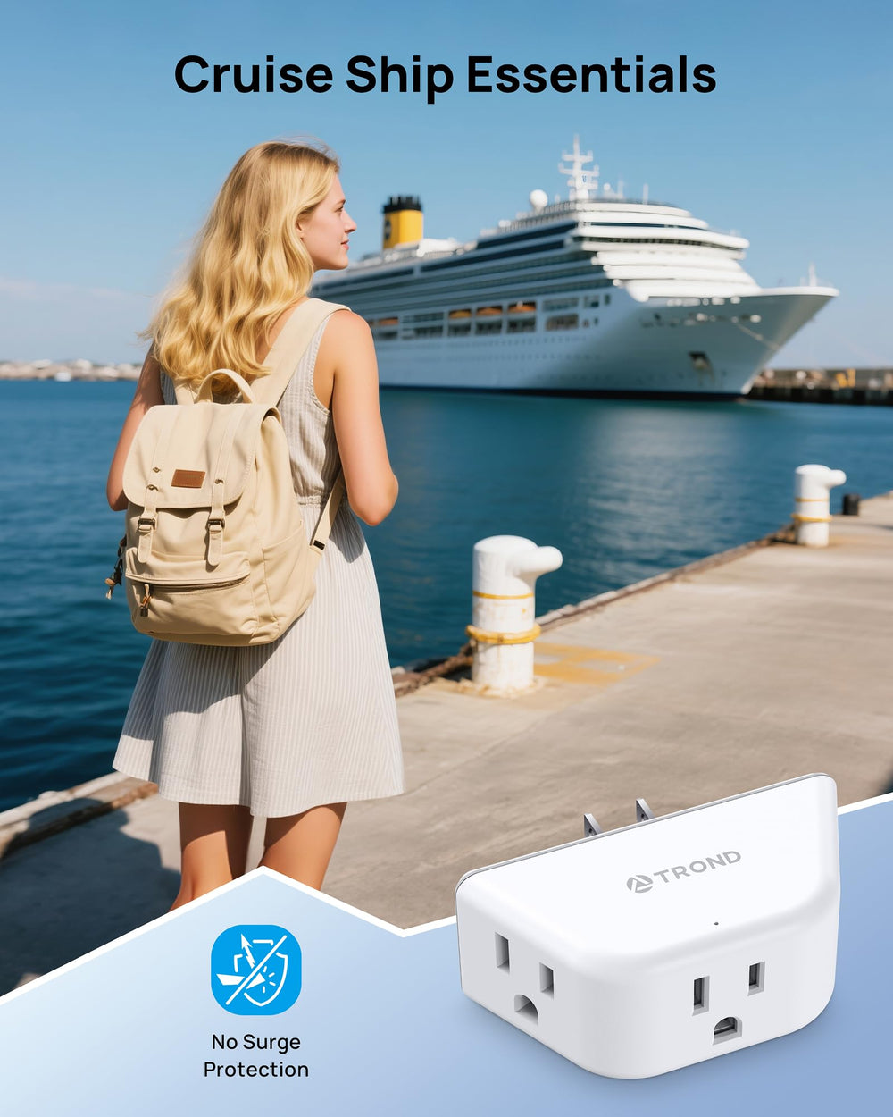 TROND bathroom setup provides reliable extra outlets for grooming gadgets.