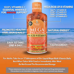 Tropical Oasis Mega Premium nutrition facts label on packaging